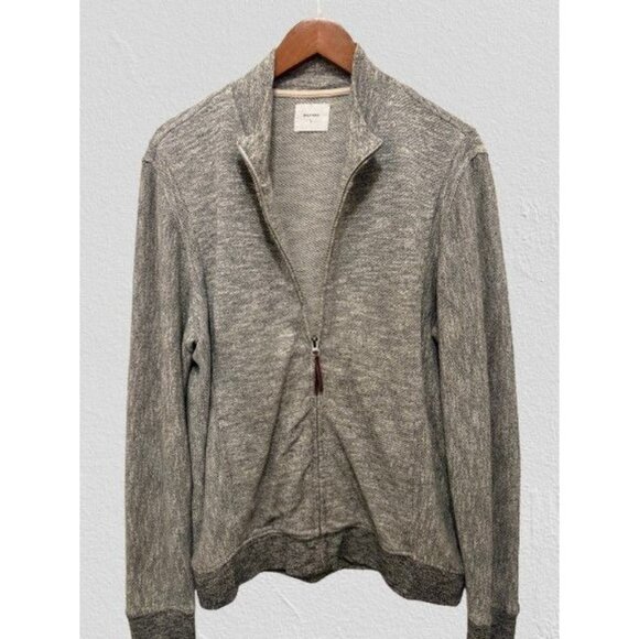 Billy Reid Mens Large Gray Full-Zip Cotton & Polyester Sweater Jacket - Picture 1 of 7